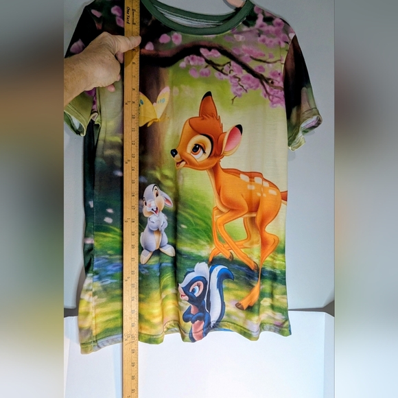Disney Bambi Forest Scene Full Print Graphic T-Shirt Polyester - Picture 5 of 5